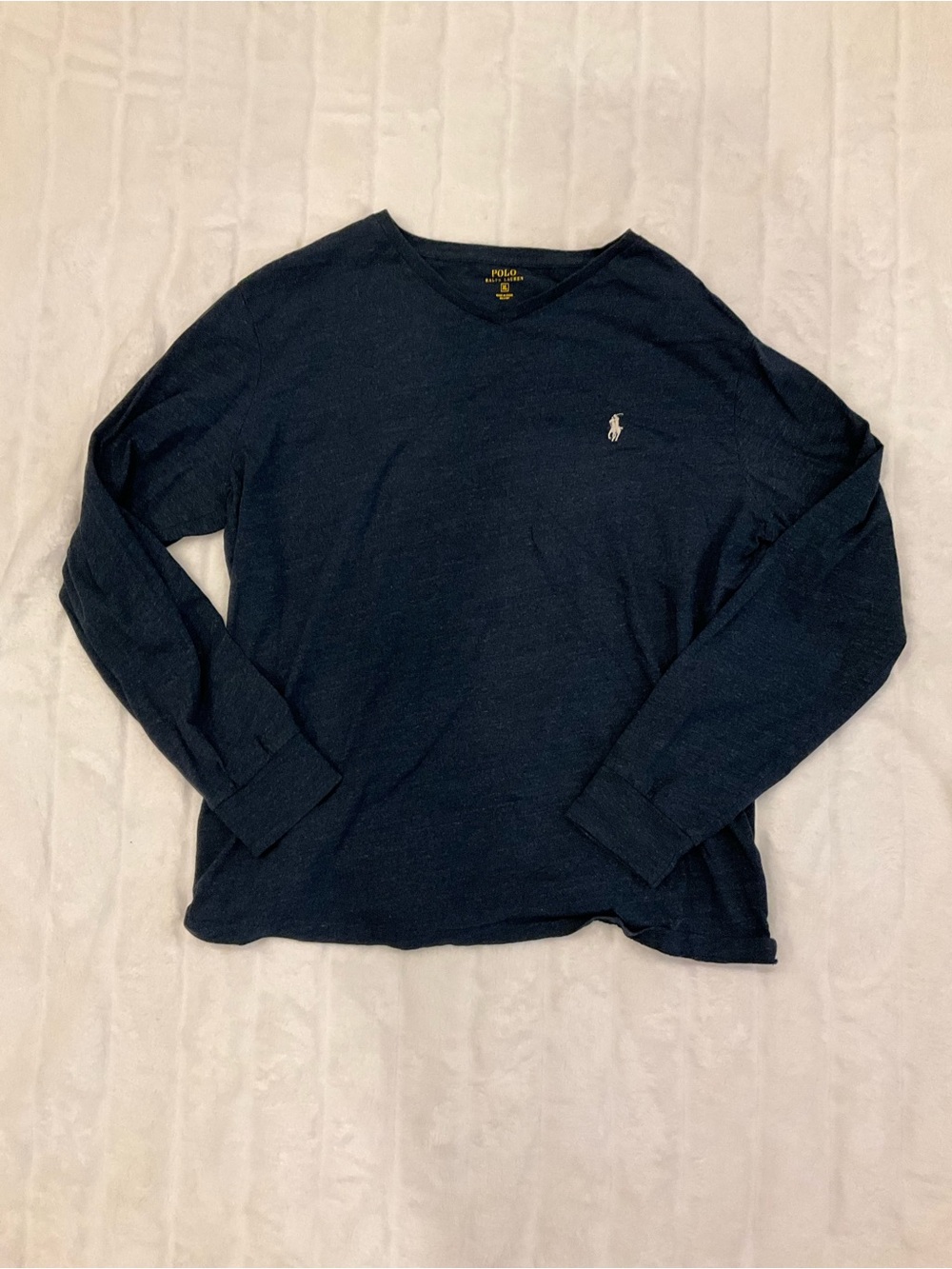 Polo by Ralph Lauren Dark Blue Long-Sleeve V-Neck Tee